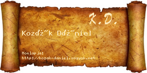 Kozák Dániel névjegykártya